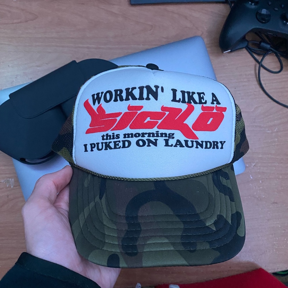 Sicko Born From Pain Camo/White Trucker Hat